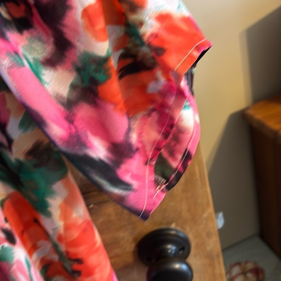 NWOT Colleen Lopez open front cover Pink & Orange floral sheer XL - Picture 4 of 6